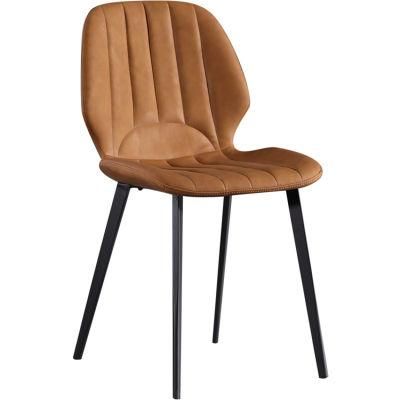 2023 Silla Sala De Estar Wholesale Retro Accent Living Room Coffee Hotel Tub PU Leather Dining Chair