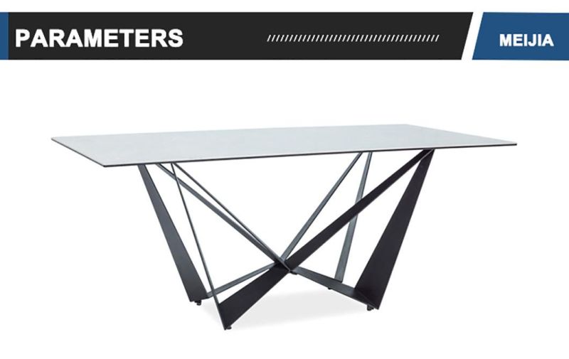 Best Quality Control Powder Coating Glass Dining Room Table Nordic Luxury