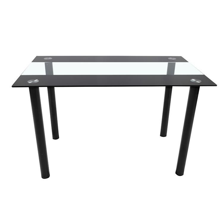Modern Stainless Steel Legs Dining Table with Glass