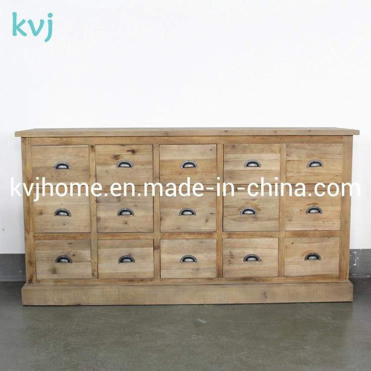 Kvj-7316 Vintage Wood Reclaimed Fir Cabinet with 15 Drawers