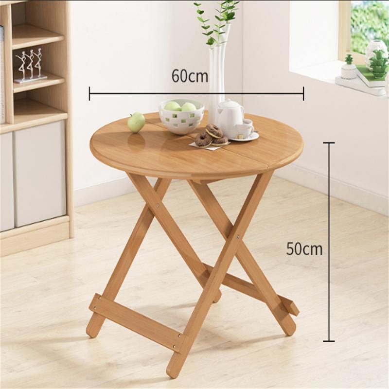 Bamboo Round Outdoor Picnic Table Portable Folding Picnic Table
