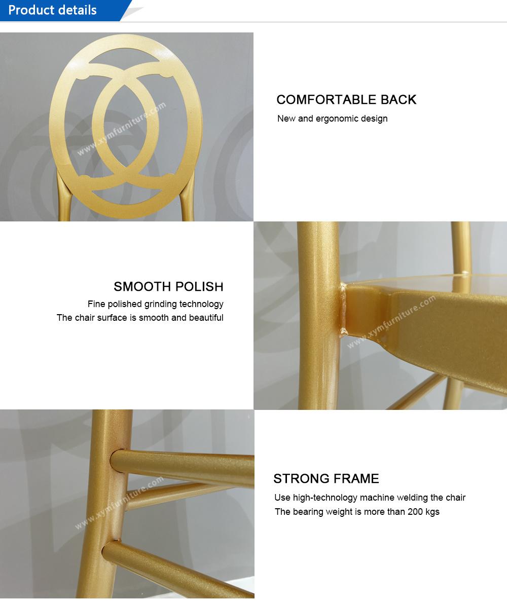 Party Furniture Luxury Style Hotel Banquet Wedding Stacking Metal Dining Chair