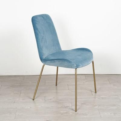 Factory Wholesale Price Blue Velvet Dining Chairs Armchairs Furniture