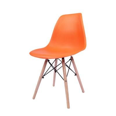 Plastic Strengthen Dining Chairs Modern Wooden Leg Restuarant Chair