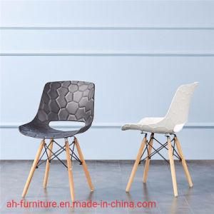 Modern Nordic White Dining Chair with Wood Legs
