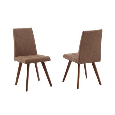 Modern Hotel Restaurant Comfortable Wood Fabric Dining Chair