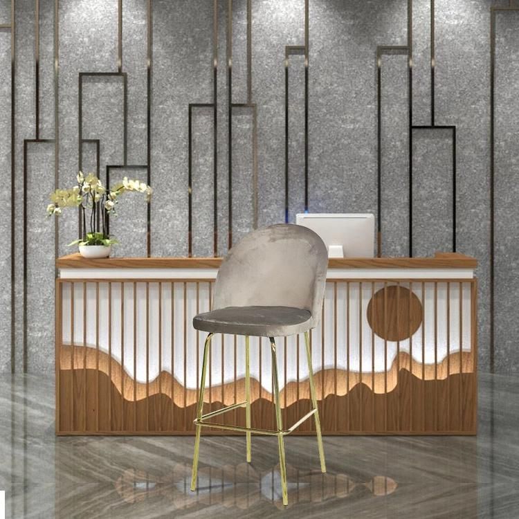 Nordic Modern Velvet High Bar Chair