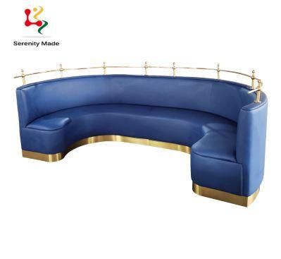 Modern Restaurant Cafe Shop Night Club Sofa Round Shape Fabric PU Upholstery Hotel Booth Seating