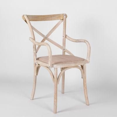 French Provincial Washshite X Back Chair with Arm (RCH-4002)