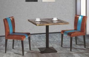 Coffee Shop Furniture Cafe Table and Chair Metal Bar Furntiure Wooden Top Table and Chair