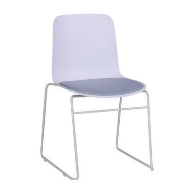 Modern Plastic Chair with Cross Leg Padded Coffee Italian Upholstered Dining Room Chairs Wood Home Side Chair
