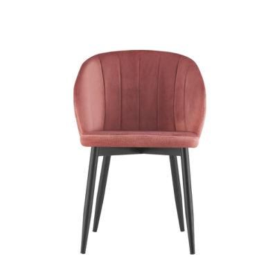 Modern Custom Armchair Pink Living Room Chair Velvet Comfortable Dining Chair