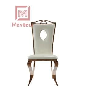 Stainless Steel PU Cushion Wedding Event Golden Comfort Dining Chair