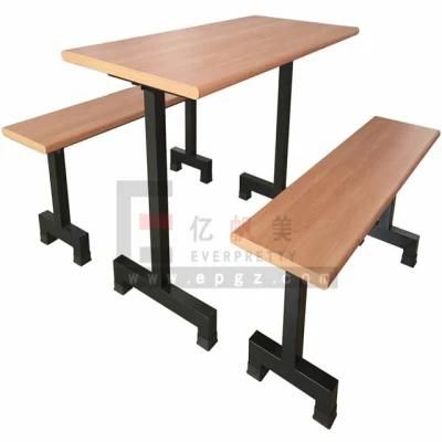 Wooden School Canteen Furniture Dining Table and Benches