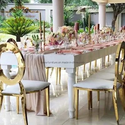 Stainless Steel Banquet Throne Wedding Event Golden Dining Chair
