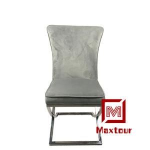 Modern Dining Chair Velvet and Stainless Steel