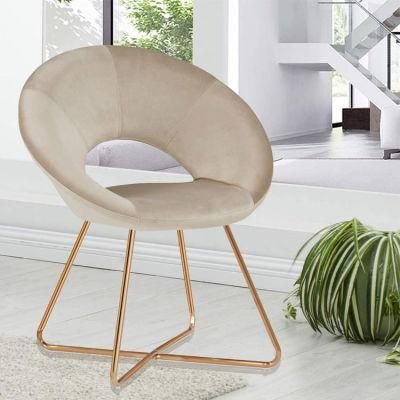Hot Selling Simple Style Rose Gold Stainless Steel Banquet Dining Chair