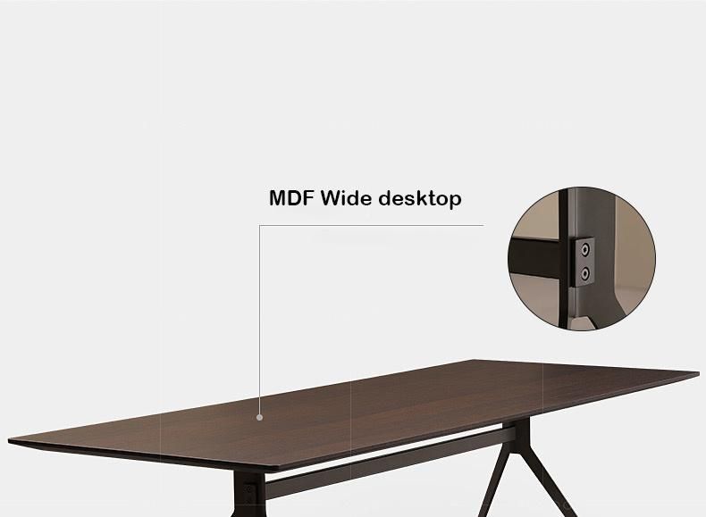 Modern Design MDF Restaurant Wooden Dining Table with Metal Frame