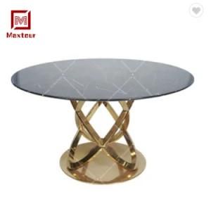 Simple Stainless Steel Home Dining Table for Six People