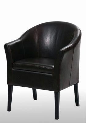 Classic Leather Wooden Dining Furniture Accent Armchair