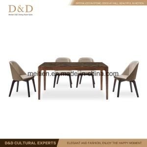 Home Room Furniture Set Marble &Beech Wood Dining Table with Beech Wood Leg