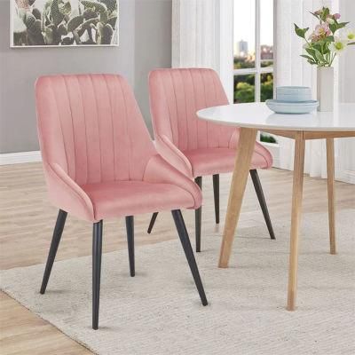 Luxury Nordic Design Dining Furniture Metal Leg Upholstery Fabric Modern Velvet Dining Chairs for Dining Room Restaurant