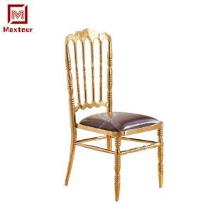 Luxury Royal Gold Stainless Steel King Chiavari Tiffany Throne Wedding Chair