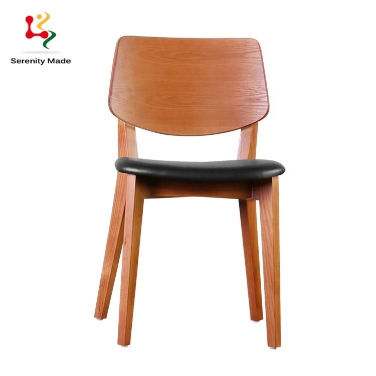 Nordic Design Restaurant Furniture Hotel Coffee Shop Living Room Solid Wood Frame Upholstery Seat Dining Chair