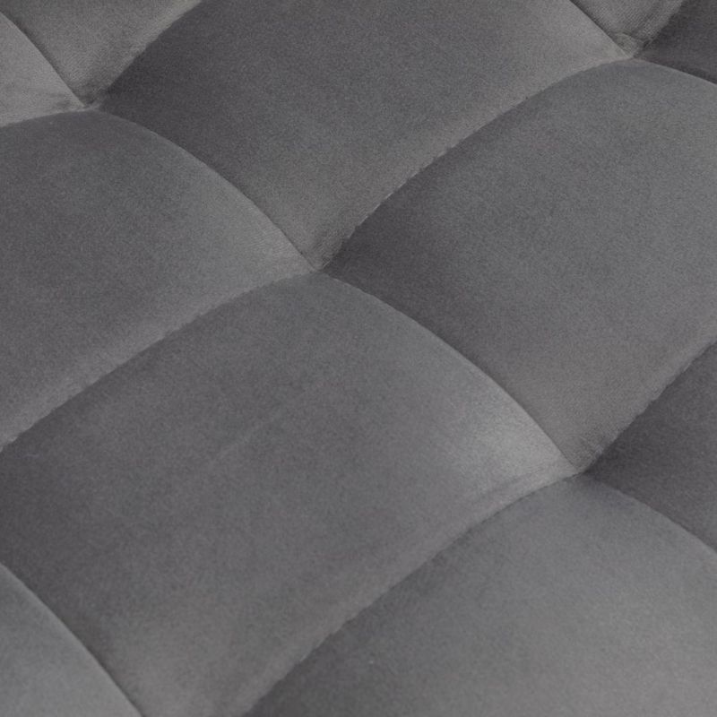 Velvet Cover Soft Seat and Backrest Grey Upholstered Chair