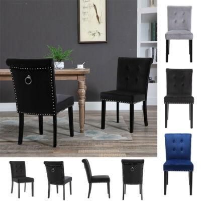 Low Back Velvet Dining Chair Without Armrest