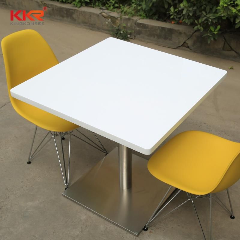 Custom Solid Surface Stone Fast Food Dining Table Top with Logo