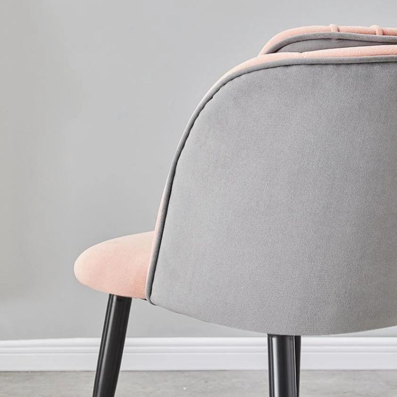 High Quality Luxury Modern Metal Legs Velvet Dining Chair
