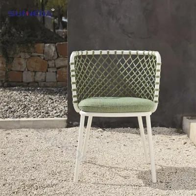 Aluminum Rope Dining Chair Outdoor Courtyard Dining Set